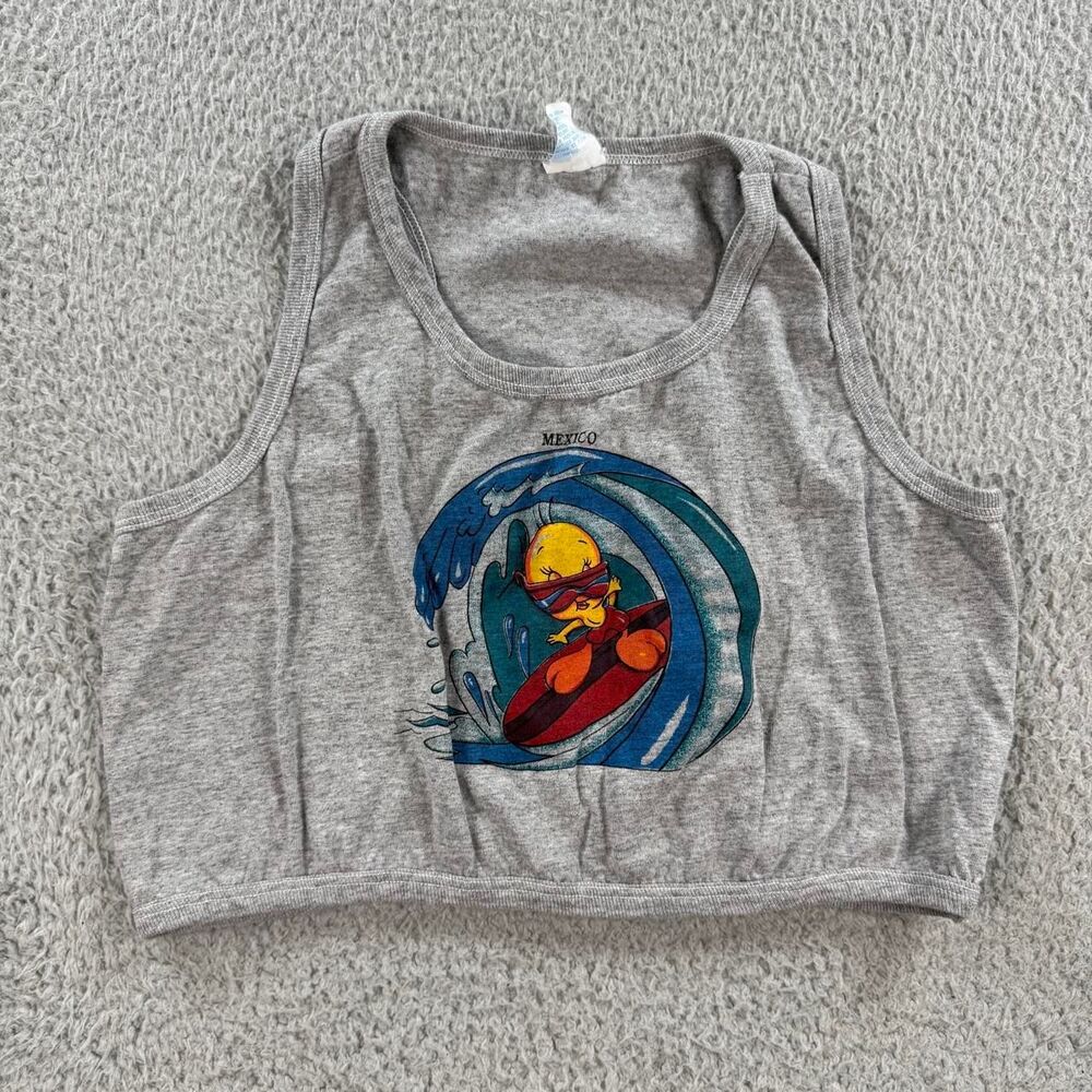 Looney-tunes Women's Grey Crop-top